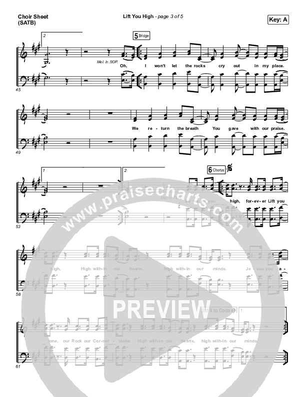 Lift You High Choir Sheet (SATB) (Housefires / Nate Moore / Katie Torwalt)