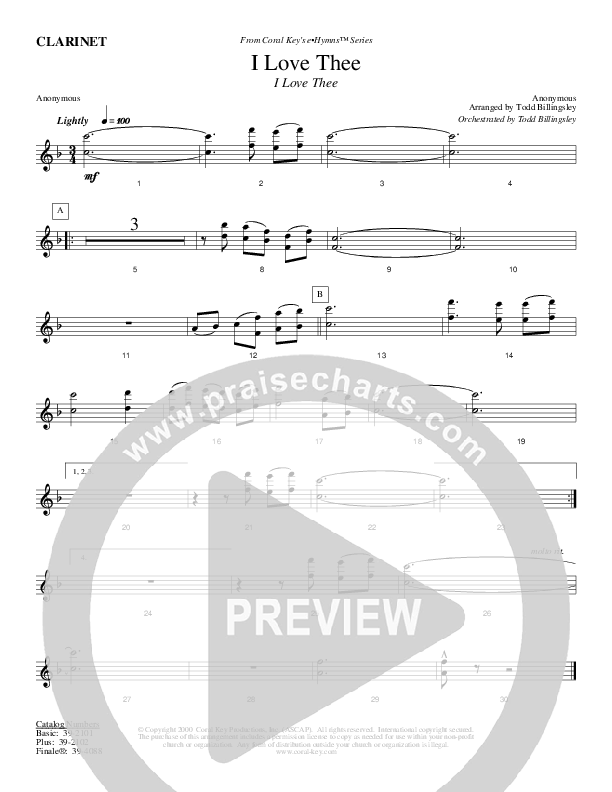 I Love Thee Clarinet (Todd Billingsley)