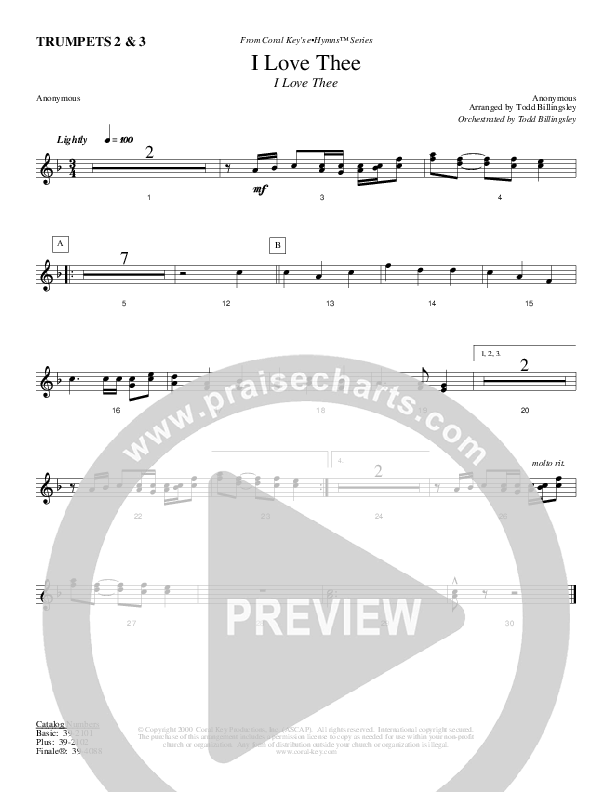 I Love Thee Trumpet 2/3 (Todd Billingsley)