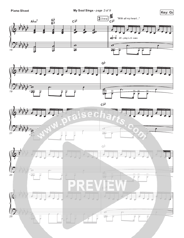 My Soul Sings Piano Sheet (Housefires / Kirby Kaple / Dante Bowe)