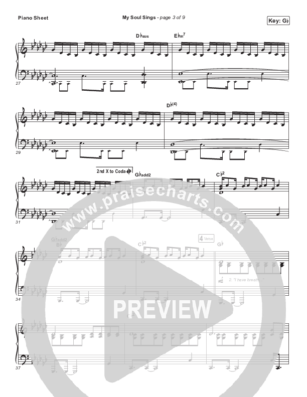My Soul Sings Piano Sheet (Housefires / Kirby Kaple / Dante Bowe)