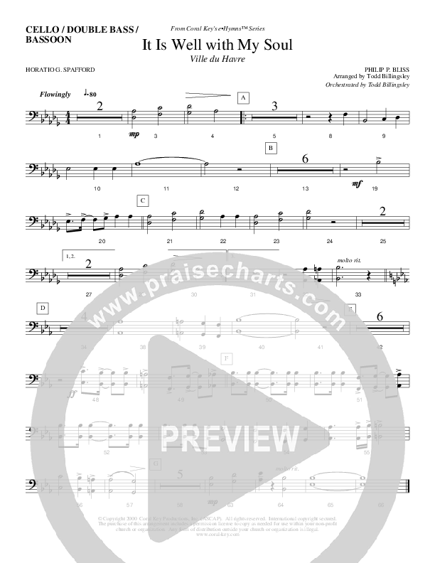 It Is Well With My Soul Cello/Bass (Todd Billingsley)