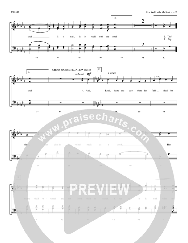 It Is Well With My Soul Choir Sheet (Todd Billingsley)