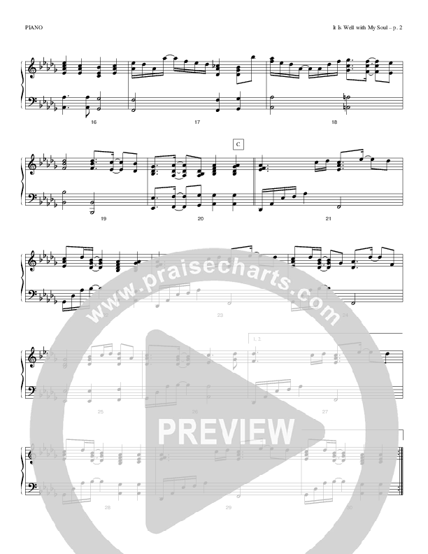 It Is Well With My Soul Piano Sheet (Todd Billingsley)