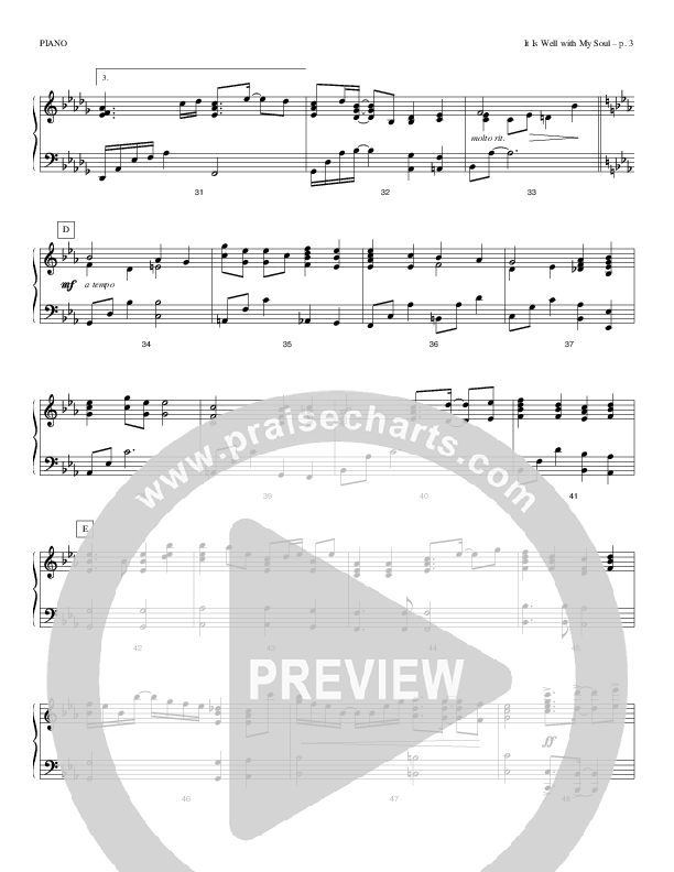 It Is Well With My Soul Piano Sheet (Todd Billingsley)