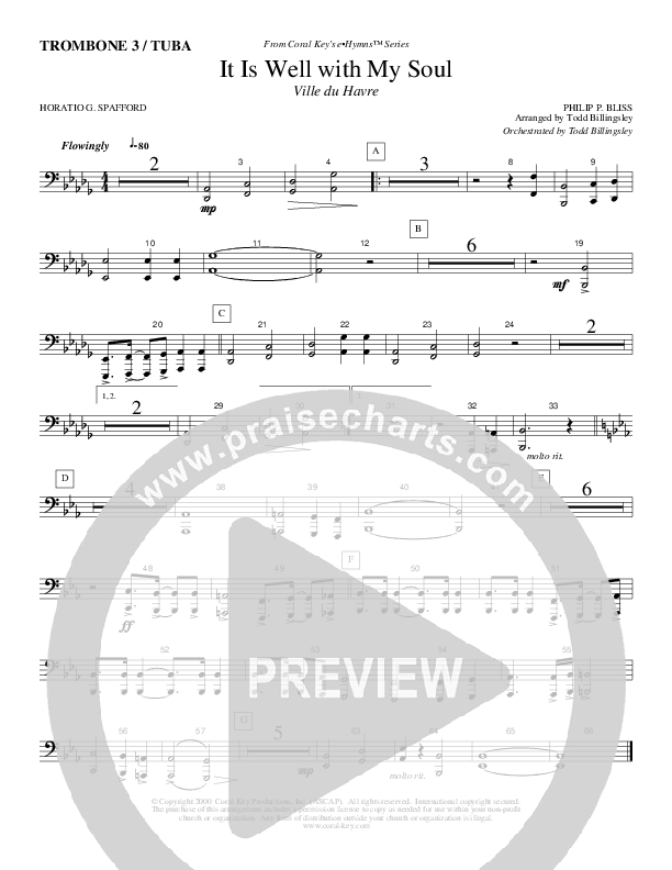 It Is Well With My Soul Trombone 3/Tuba (Todd Billingsley)