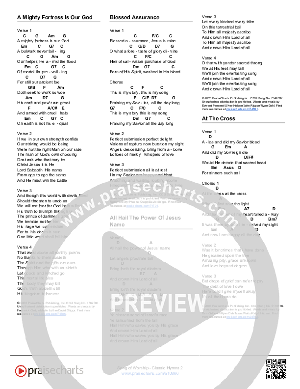 Classic Hymns 2 (24 Songs) Song Sheet (Song Sheets)