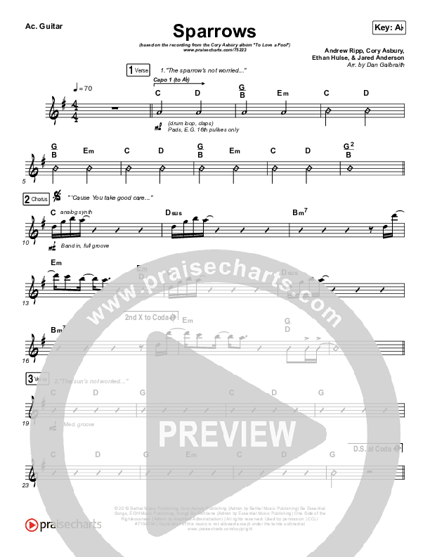 Sparrows Acoustic Guitar (Cory Asbury)