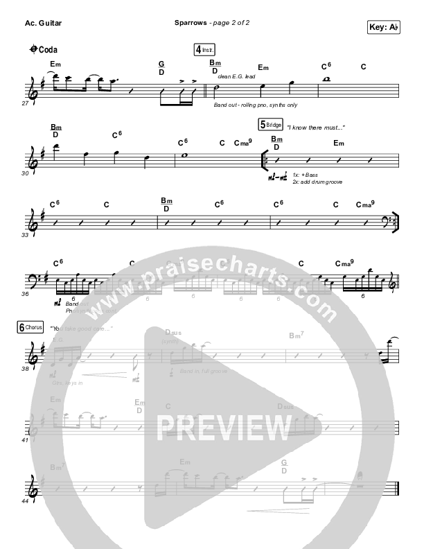 Sparrows Acoustic Guitar (Cory Asbury)