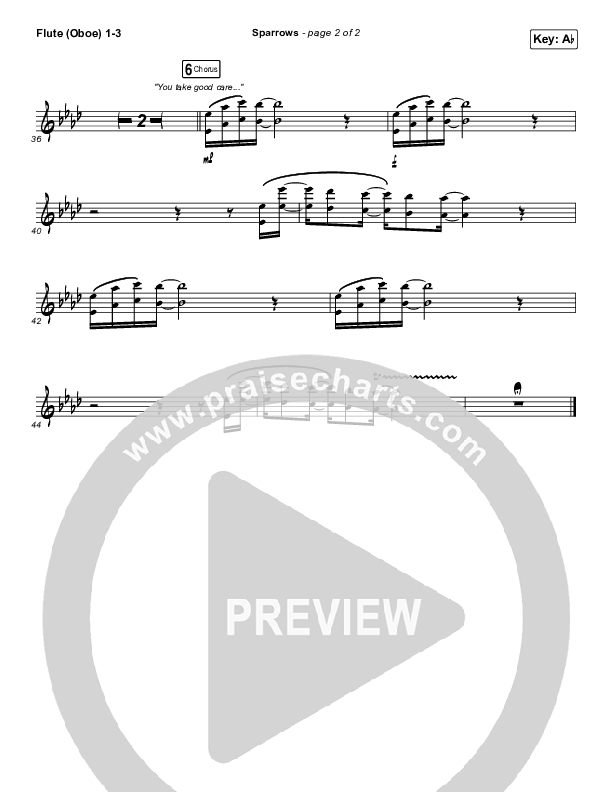 Sparrows Flute/Oboe 1/2/3 (Cory Asbury)