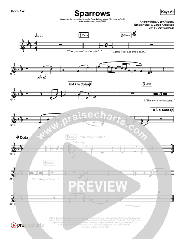 Sparrows French Horn 1/2 (Cory Asbury)