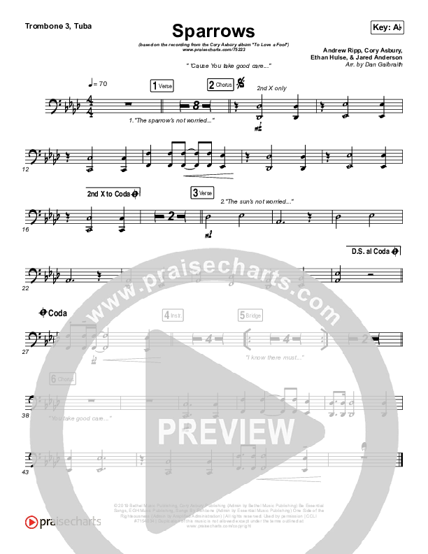 Sparrows Trombone 3/Tuba (Cory Asbury)