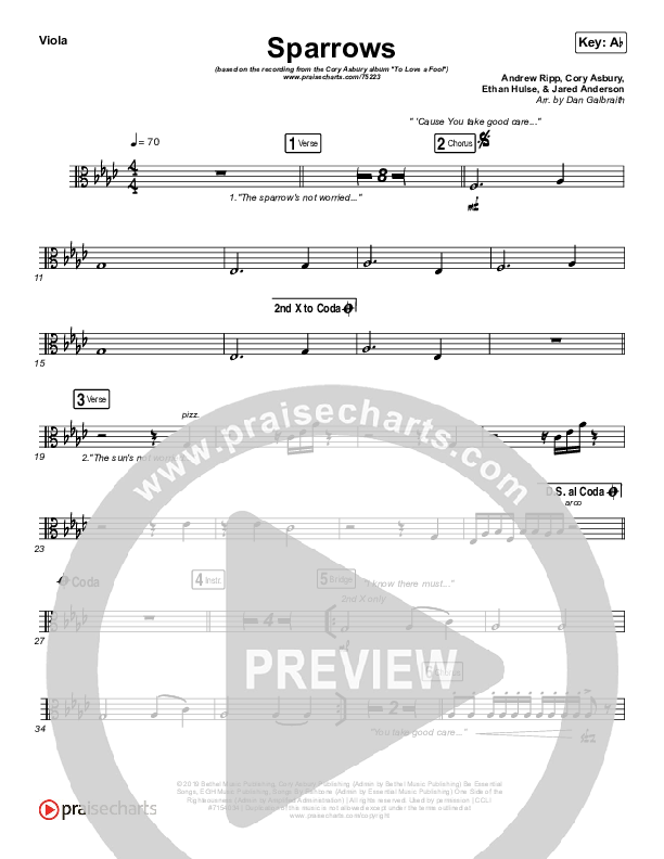 Sparrows Viola (Cory Asbury)