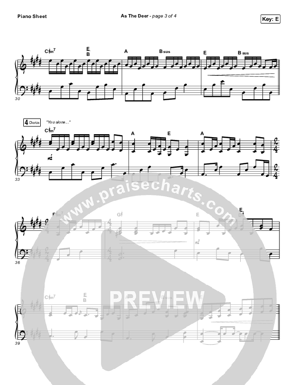 As The Deer Piano Sheet (Shane & Shane)