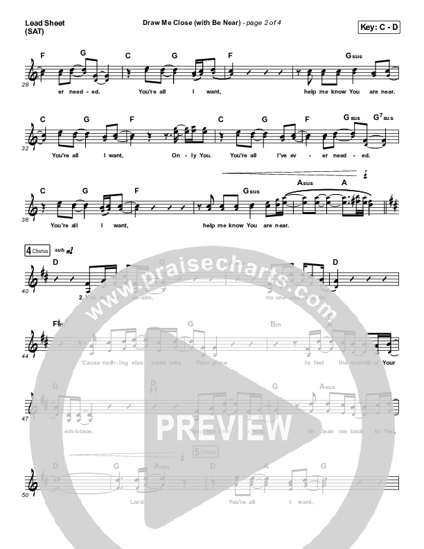 Draw Me Close / Be Near Lead Sheet (SAT) (Shane & Shane)