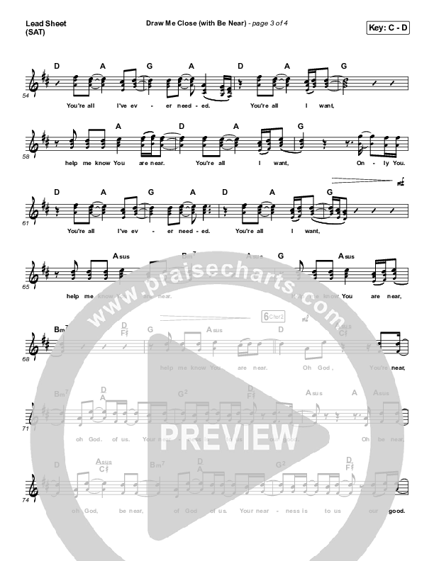 Draw Me Close / Be Near Lead Sheet (SAT) (Shane & Shane)