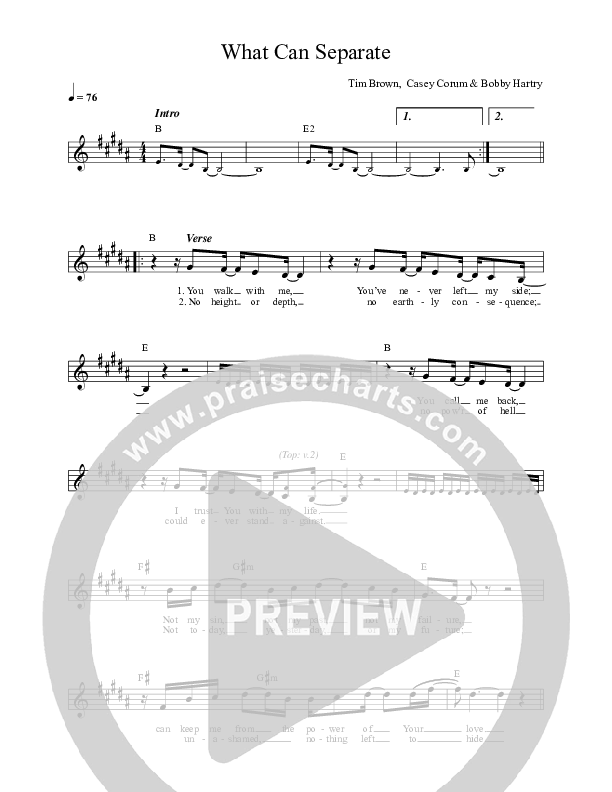 What Can Separate Lead Sheet (Vineyard Worship / Tim Brown)