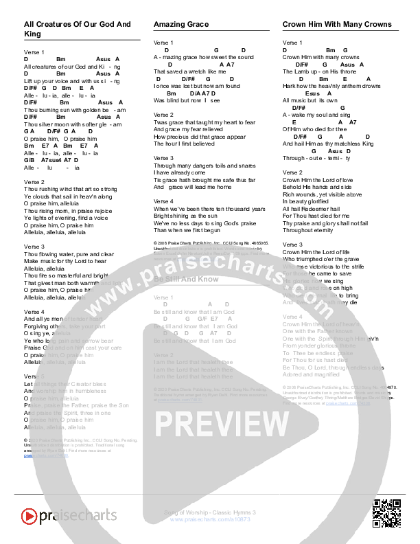 Classic Hymns 3 (24 Songs) Song Sheet (Song Sheets)