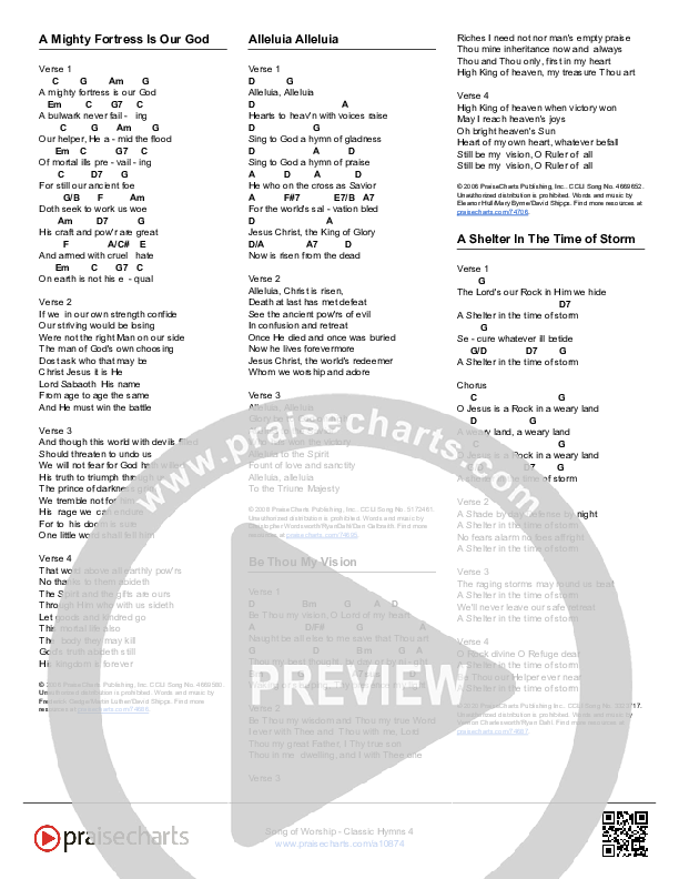 Classic Hymns 4 (24 Songs) Song Sheet (Song Sheets)