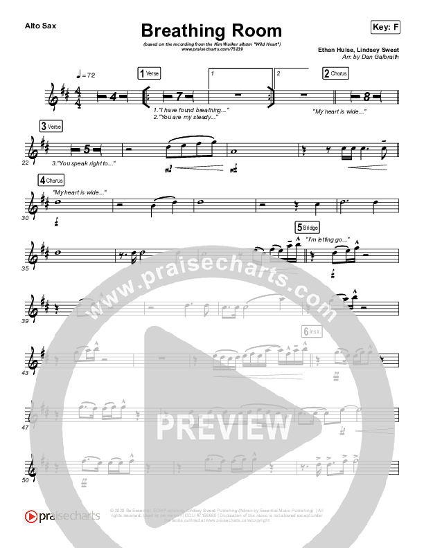 Breathing Room (Live) Alto Sax (Kim Walker-Smith)