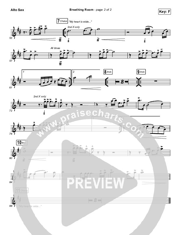 Breathing Room (Live) Alto Sax (Kim Walker-Smith)