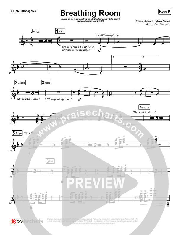 Breathing Room (Live) Flute/Oboe 1/2/3 (Kim Walker-Smith)