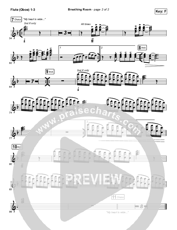 Breathing Room (Live) Flute/Oboe 1/2/3 (Kim Walker-Smith)