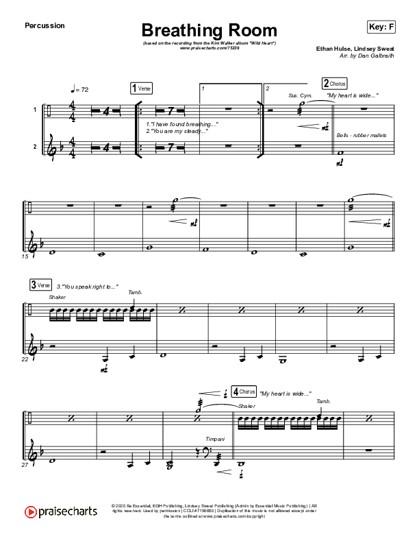 Breathing Room (Live) Percussion (Kim Walker-Smith)