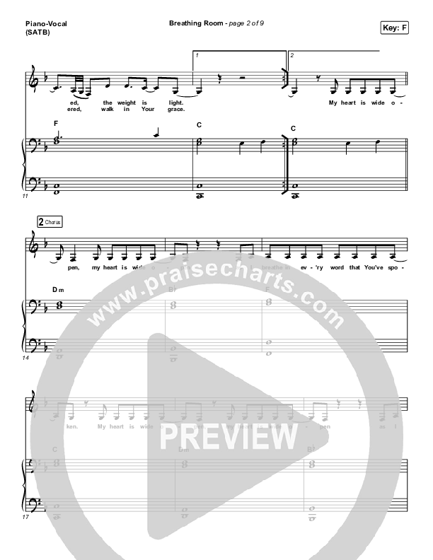 Breathing Room (Live) Piano/Vocal Pack (Kim Walker-Smith)