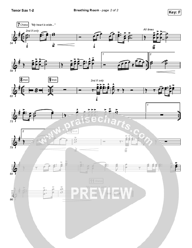 Breathing Room (Live) Tenor Sax 1/2 (Kim Walker-Smith)