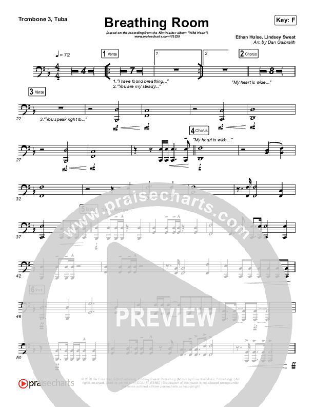 Breathing Room (Live) Trombone 3/Tuba (Kim Walker-Smith)