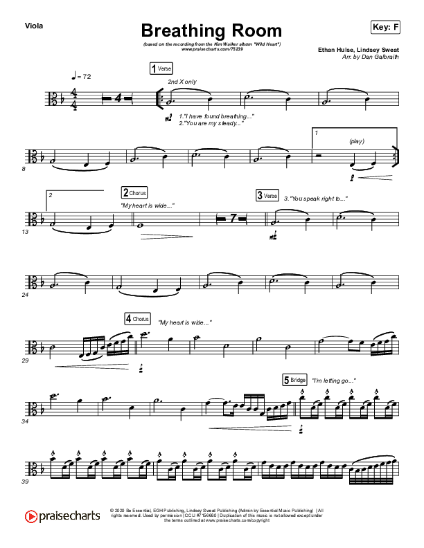 Breathing Room (Live) Viola (Kim Walker-Smith)