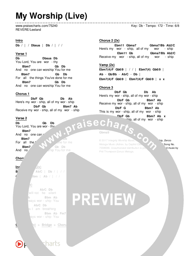 My Worship (Live) Chords & Lyrics (REVERE / Leeland)