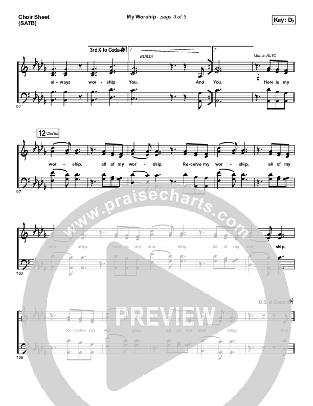 My Worship (Live) Choir Sheet (SATB) (REVERE / Leeland)