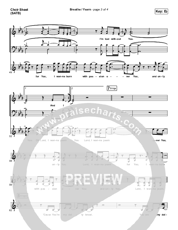 Breathe / Yearn Choir Sheet (SATB) (Shane & Shane)