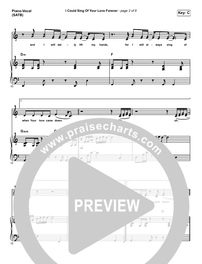 I Could Sing Of Your Love Forever Sheet Music Pdf Shane Shane Praisecharts