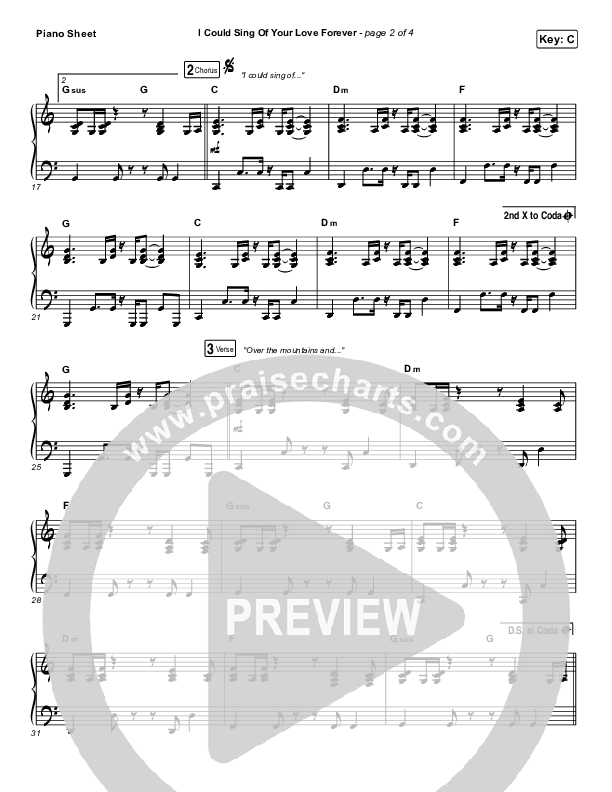 I Could Sing Of Your Love Forever Piano Sheet (Shane & Shane)