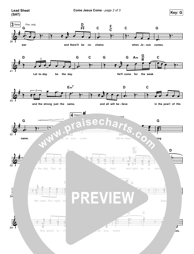 Come Jesus Come Sheet Music PDF (Stephen McWhirter) - PraiseCharts