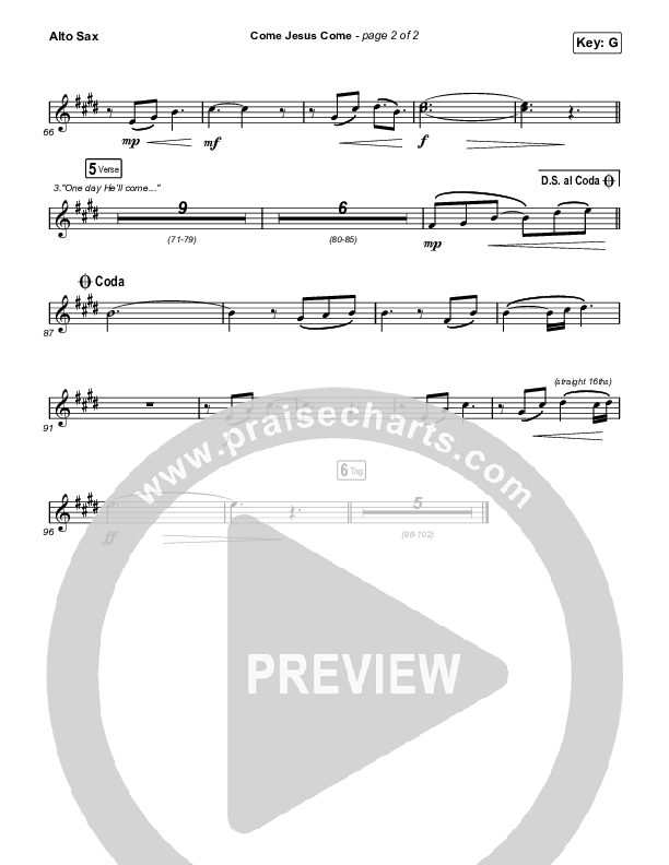 Come Jesus Come Alto Sax (Stephen McWhirter)