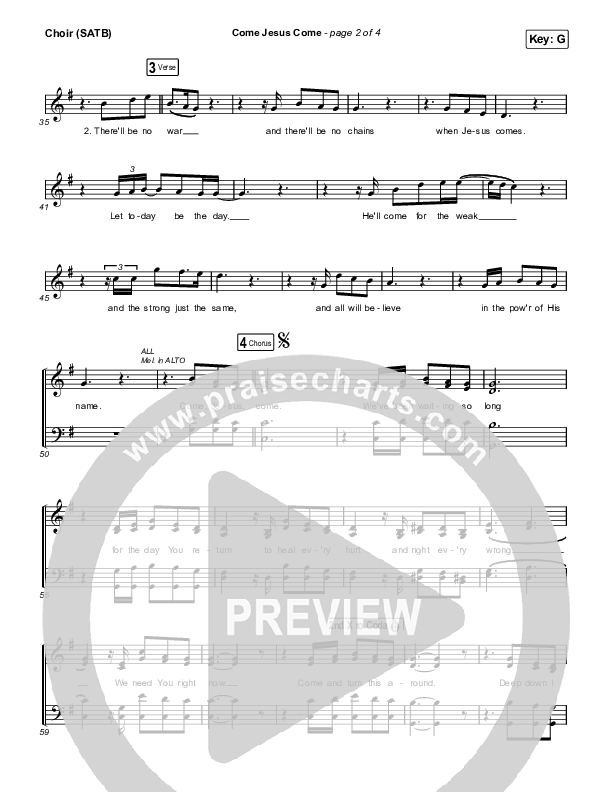 Come Jesus Come Choir Sheet (SATB) (Stephen McWhirter)