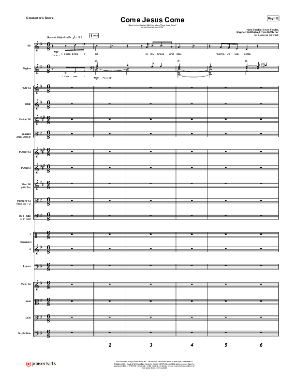 Come Jesus Come Conductor's Score (Stephen McWhirter)