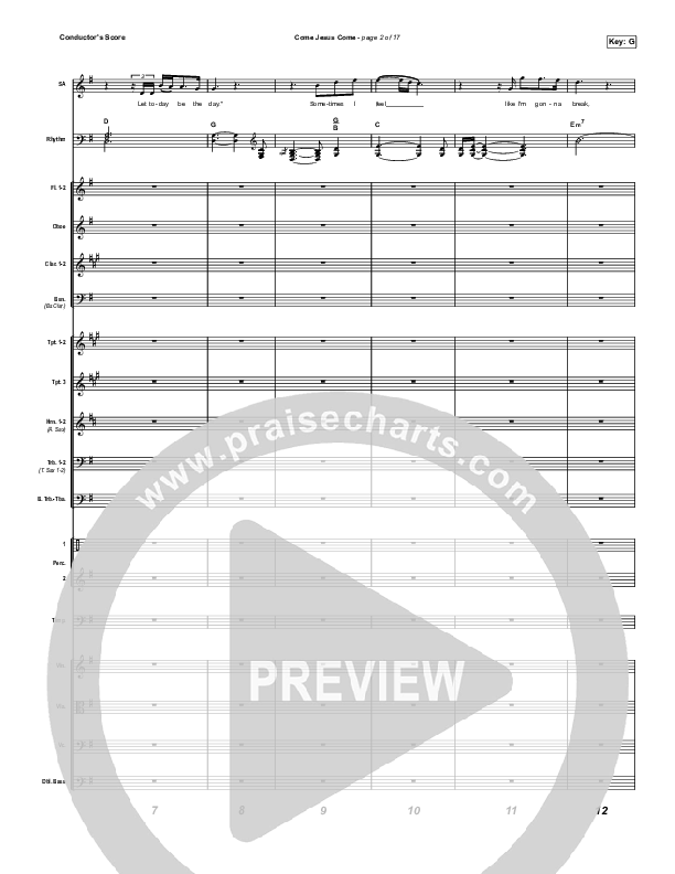 Come Jesus Come Conductor's Score (Stephen McWhirter)