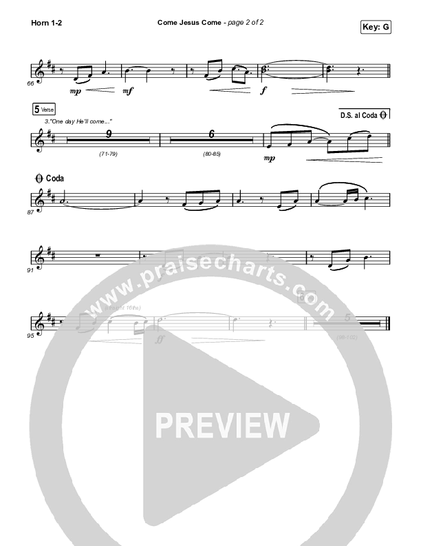 Come Jesus Come French Horn 1,2 (Stephen McWhirter)