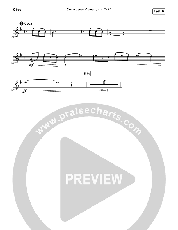 Come Jesus Come Oboe (Stephen McWhirter)