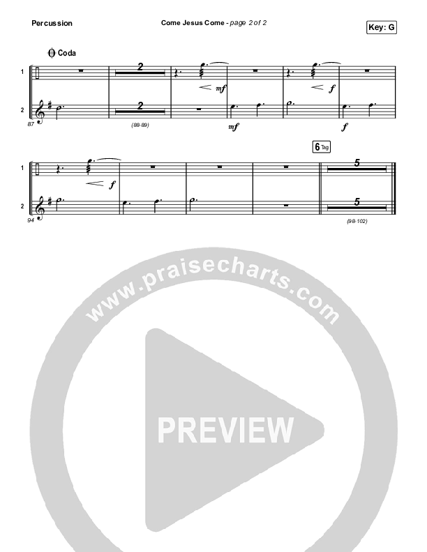 Come Jesus Come Percussion (Stephen McWhirter)