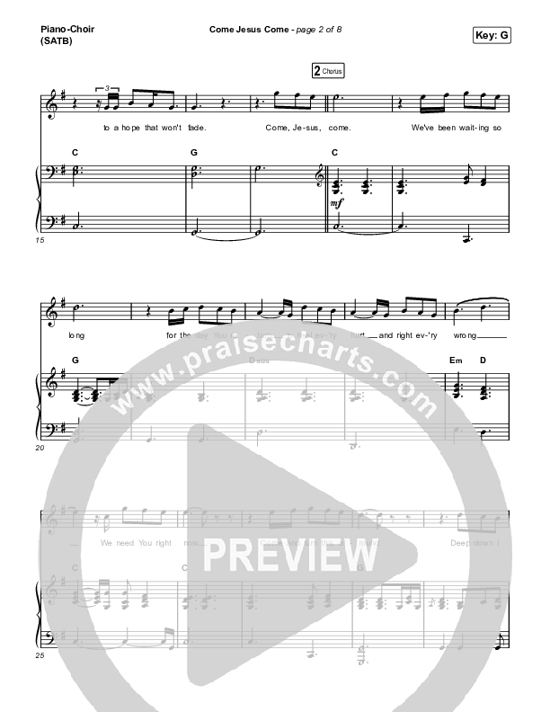 Come Jesus Come Piano/Choir (SATB) (Stephen McWhirter)