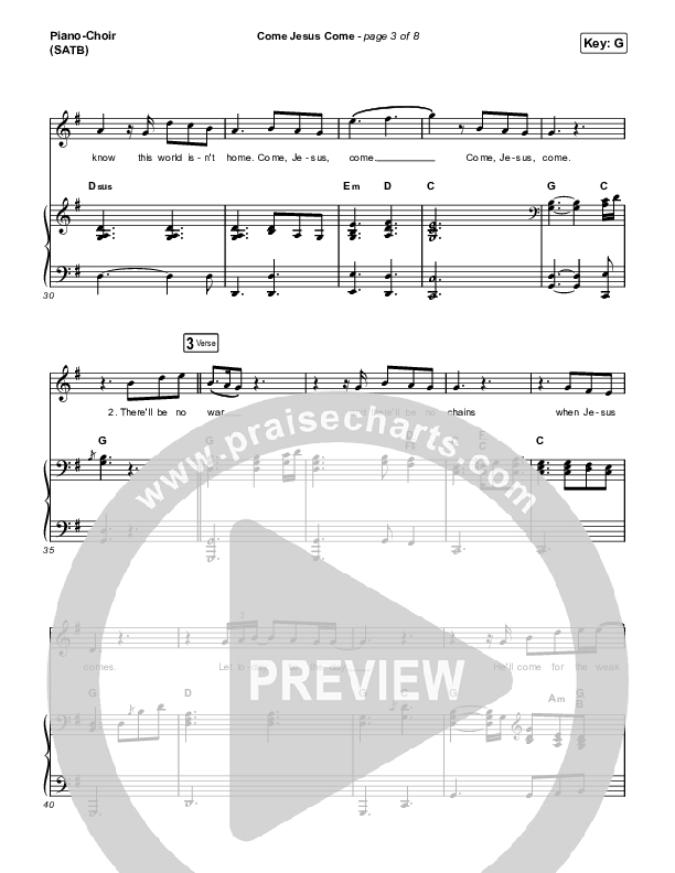 Come Jesus Come Piano/Choir (SATB) (Stephen McWhirter)