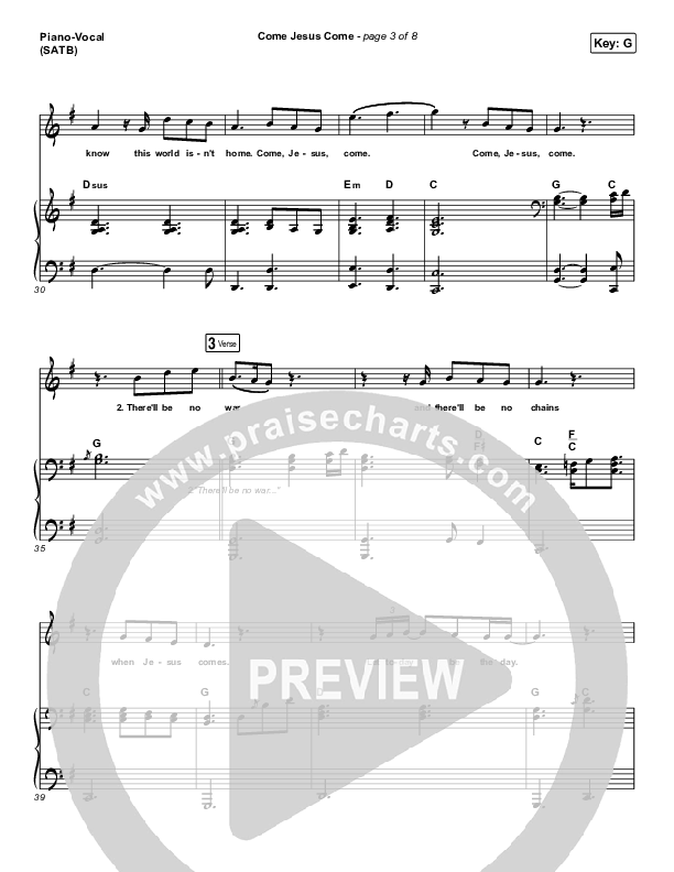Come Jesus Come Piano/Vocal Pack (Stephen McWhirter)