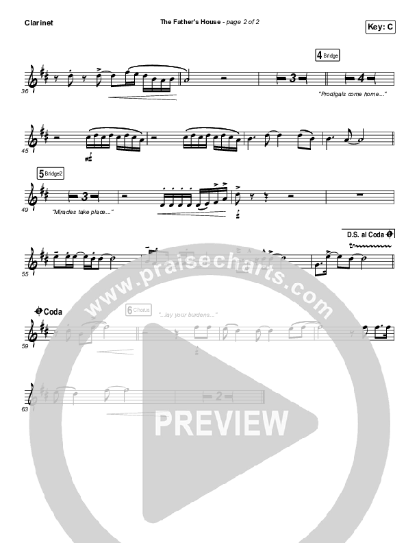 The Father's House Clarinet (Cory Asbury)