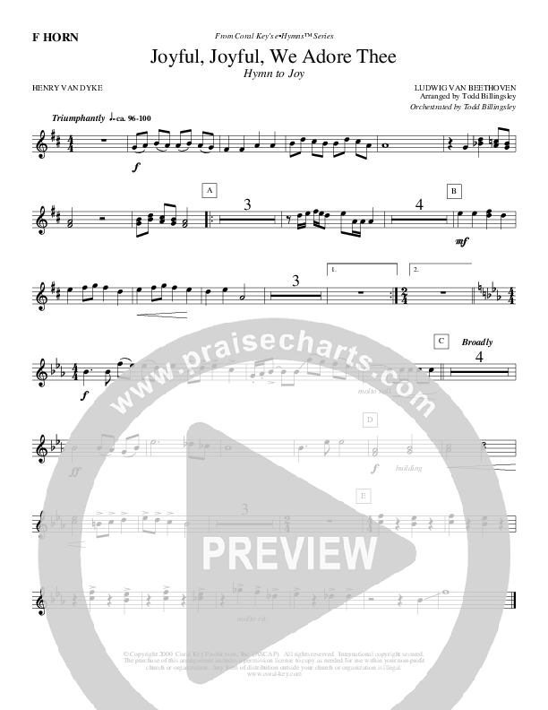 Joyful Joyful We Adore Thee French Horn (Todd Billingsley)